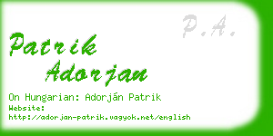 patrik adorjan business card