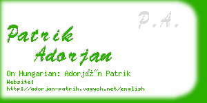 patrik adorjan business card